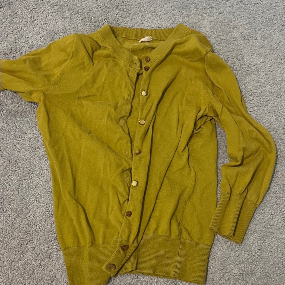 J. Crew Olive Button-Up Cardigan